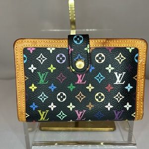 Louis Vuitton monogram multicolor kiss lock wallet only
